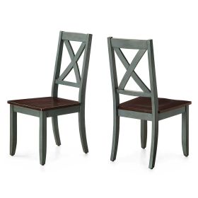 Maddox Crossing Dining Chairs, Set of 2 (Color: Dark Seafoam)