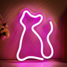 Led Neon Light Glowing Cat Pattern Indoor And Outdoor Wall Decoration Room Night Light Gift (Option: LJ2 2015cm-Unadjustable Brightness)