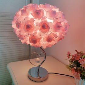 Heart-shaped Crystal Lamp Idyllic And Creative Wedding Bedroom Bedside Romantic Atmosphere Princess (Option: UK-Silver Rod Pink)